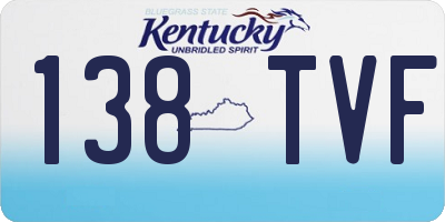KY license plate 138TVF