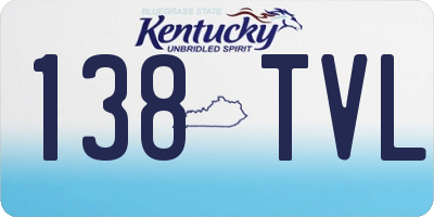 KY license plate 138TVL