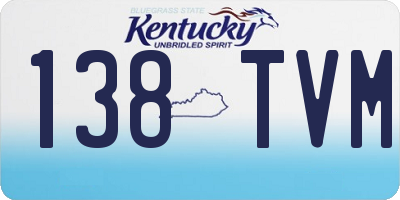 KY license plate 138TVM