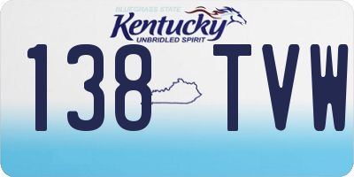 KY license plate 138TVW