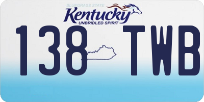 KY license plate 138TWB