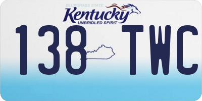 KY license plate 138TWC