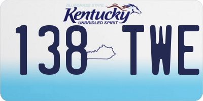 KY license plate 138TWE