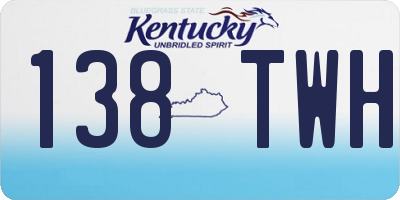 KY license plate 138TWH