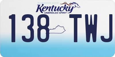 KY license plate 138TWJ