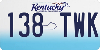 KY license plate 138TWK