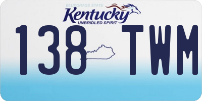 KY license plate 138TWM