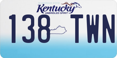 KY license plate 138TWN