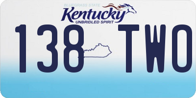 KY license plate 138TWO