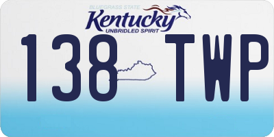 KY license plate 138TWP