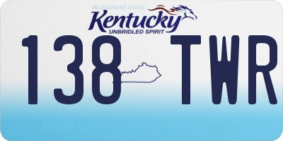 KY license plate 138TWR