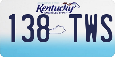 KY license plate 138TWS