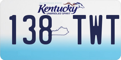 KY license plate 138TWT