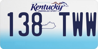 KY license plate 138TWW