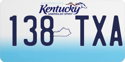 KY license plate 138TXA