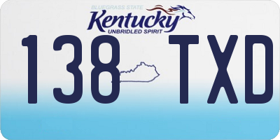 KY license plate 138TXD