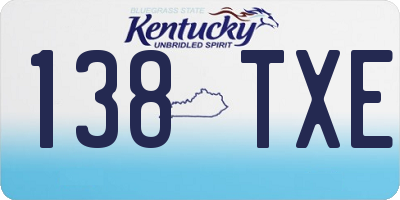 KY license plate 138TXE