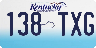 KY license plate 138TXG