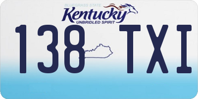KY license plate 138TXI
