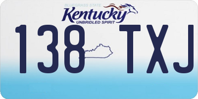 KY license plate 138TXJ