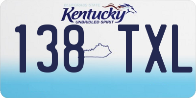 KY license plate 138TXL