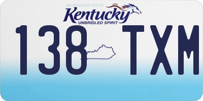 KY license plate 138TXM