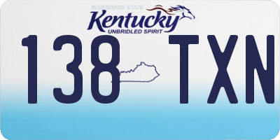 KY license plate 138TXN