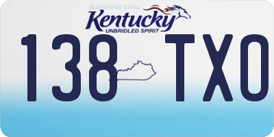 KY license plate 138TXO
