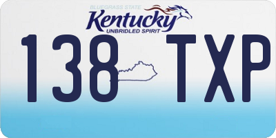 KY license plate 138TXP