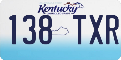 KY license plate 138TXR