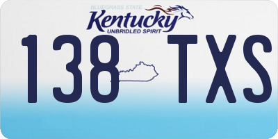 KY license plate 138TXS