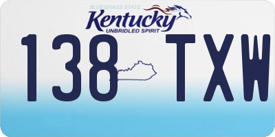 KY license plate 138TXW