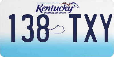KY license plate 138TXY