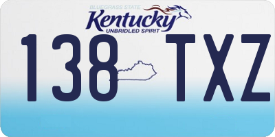KY license plate 138TXZ
