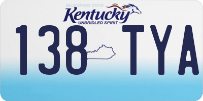 KY license plate 138TYA