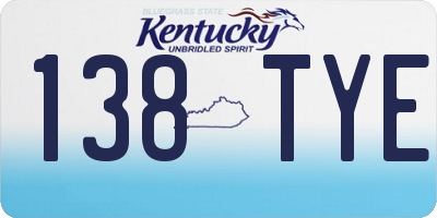 KY license plate 138TYE