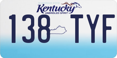 KY license plate 138TYF