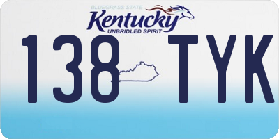 KY license plate 138TYK