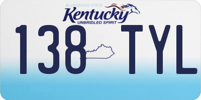 KY license plate 138TYL