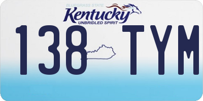 KY license plate 138TYM
