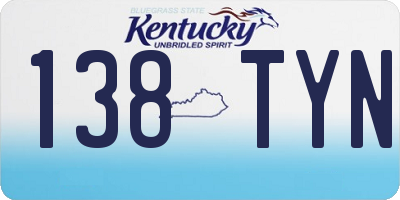 KY license plate 138TYN