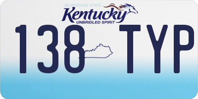 KY license plate 138TYP