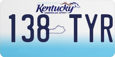 KY license plate 138TYR