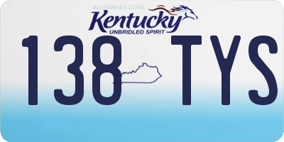 KY license plate 138TYS