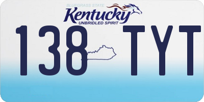 KY license plate 138TYT