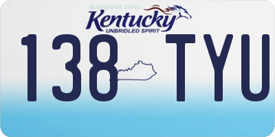 KY license plate 138TYU