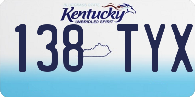KY license plate 138TYX
