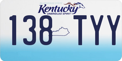 KY license plate 138TYY