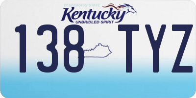 KY license plate 138TYZ