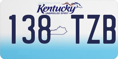 KY license plate 138TZB